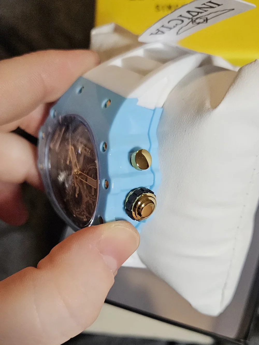 Invicta Racing Vaulthan Blue and Gold Chronograph Watch New In Box With Tags